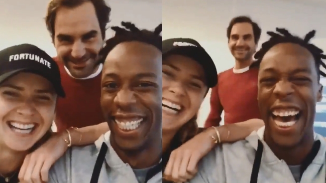 La divertida aparición de Federer en el saludo de Monfils y Svitolina desde Dubai