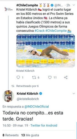 El curioso error del IND: Destacó cuarto lugar de Kristel Kobrich y ella aún no competía
