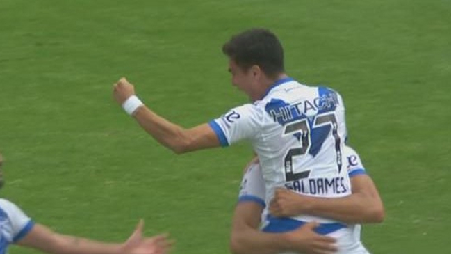 Pablo Galdames marcó su primer gol con Vélez en el triunfo sobre Atlético Tucumán
