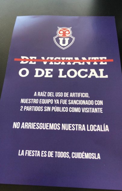 “La U no merece jugar a solas”: El llamado de U. de Chile a hinchas para evitar sanciones a futuro