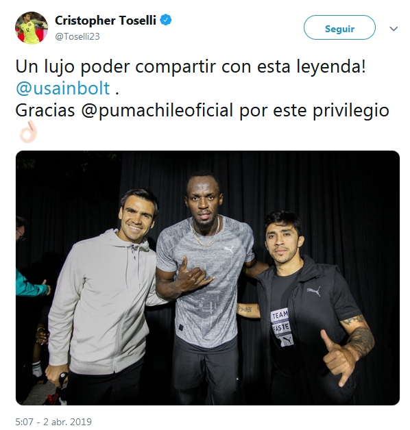“Un lujo y un privilegio”: Puch y Toselli compartieron con Usain Bolt