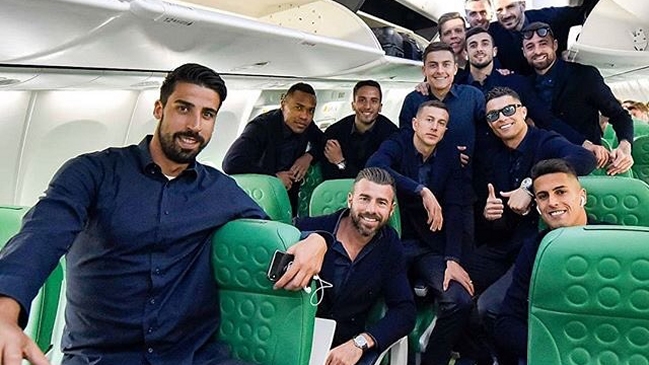 Juventus llegó a Amsterdam con Cristiano Ronaldo a la cabeza