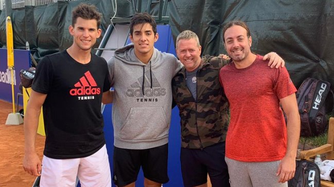 Ya se codea con los mejores: Cristian Garin compartió con Dominic Thiem en Barcelona