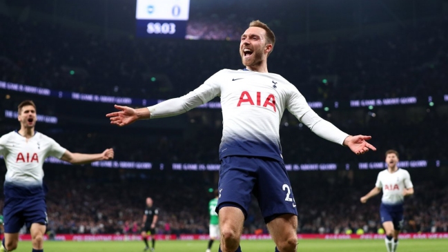 El golazo de Christian Eriksen en la agónica victoria de Tottenham sobre Brighton en Inglaterra