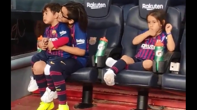 Barcelona compartió tiernas imágenes de los hijos de Arturo Vidal antes del partido con Levante
