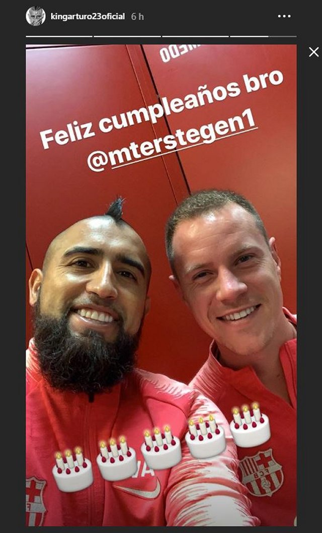 Arturo Vidal envió saludo de cumpleaños a su “bro” Marc-André Ter Stegen