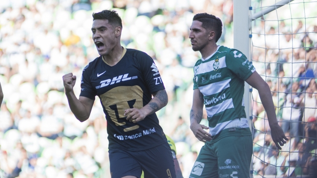Santos Laguna goleó Pumas UNAM en tarde goleadora de chilenos Diego Valdés y Felipe Mora