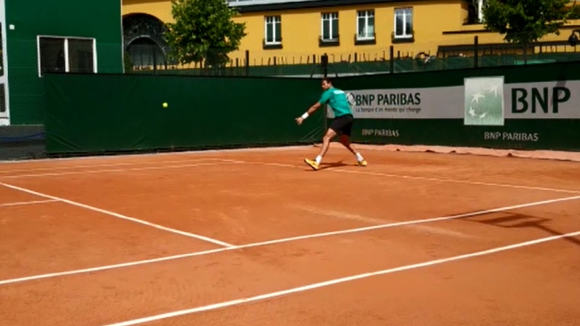 El entrenamiento de Juan Martín del Potro de cara a su debut ante Nicolás Jarry en Roland Garros