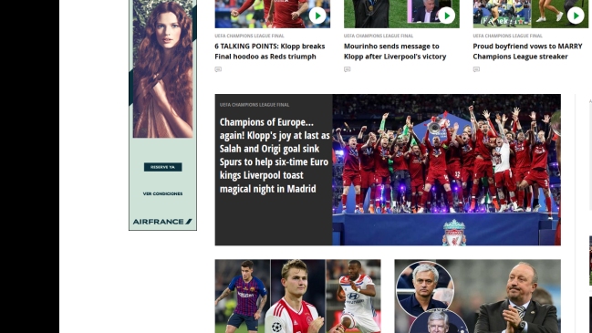 “Red-ención”: La prensa destacó el título conseguido por Liverpool en Champions League