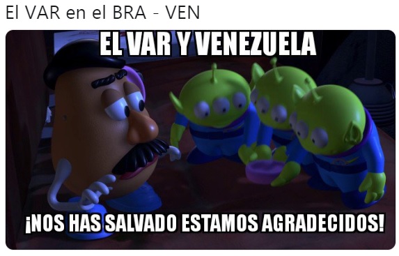 Los mejores memes tras inesperado empate de Brasil con Venezuela donde el protagonista fue el VAR