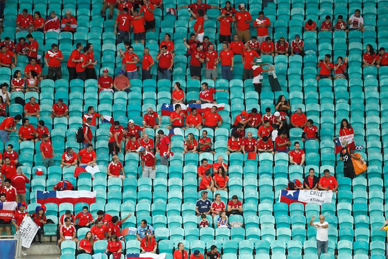 La hinchada chilena se hizo notar en el Arena Fonte Nova de Salvador Bahía