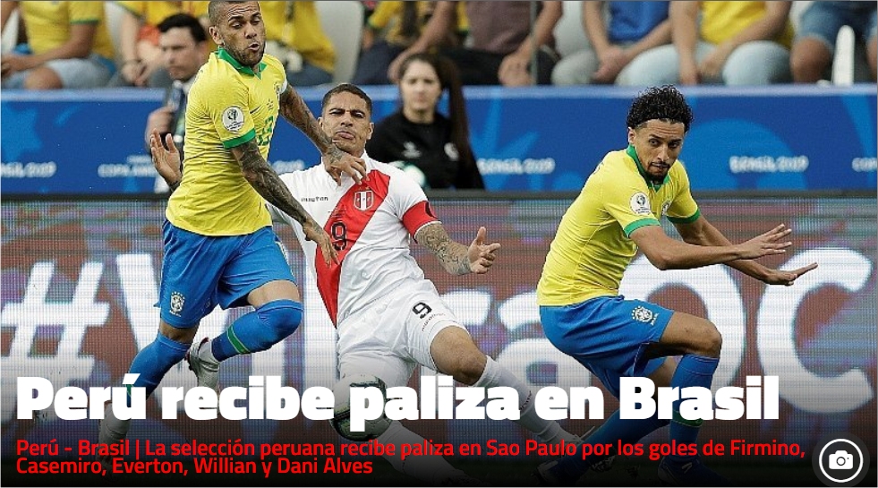Prensa peruana criticó duramente a su selección tras goleada sufrida ante Brasil en Copa América