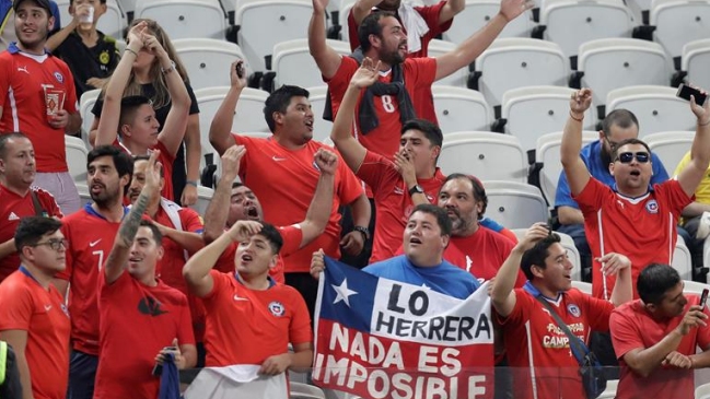 Así se escuchó el himno de Chile en el Arena Corinthians para el duelo con Colombia