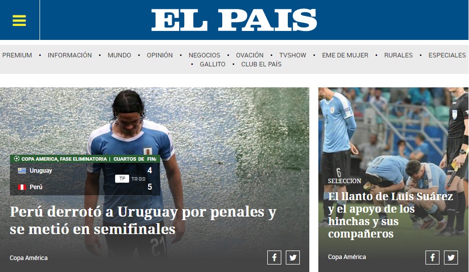“Fin del sueño”: La reacción de la prensa uruguaya por la eliminación en Copa América