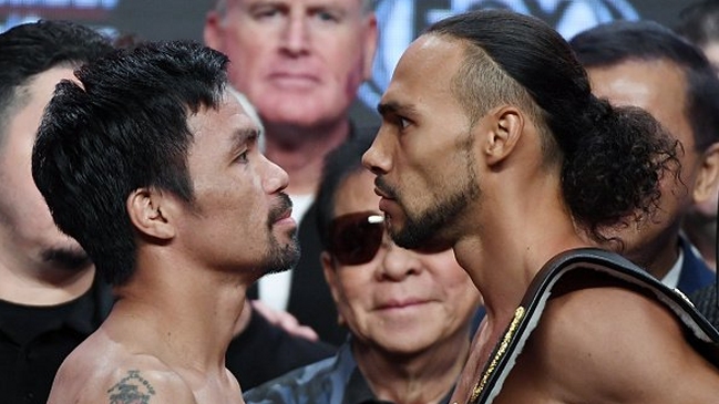Pacquiao y Thurman superaron el pesaje y están listos para la pelea de este sábado