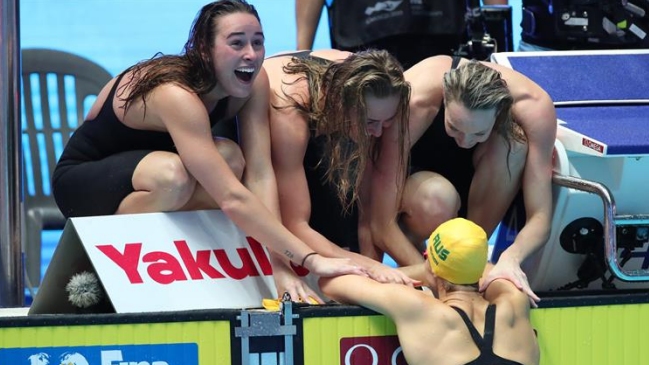 Australia pulverizó el récord mundial del 4×200 libre femenino en Gwangju