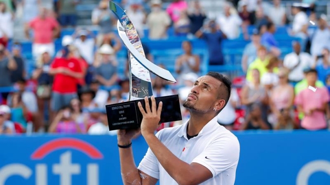 Nick Kyrgios derribó a Daniil Medvedev y se quedó con el ATP 500 de Washington
