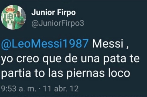 Refuerzo de Barcelona Junior Firpo tuvo que borrar antiguos tuiteos contra Lionel Messi