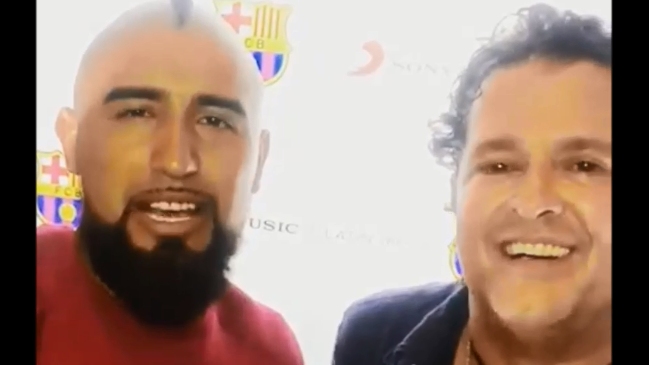 Arturo Vidal compartió con Carlos Vives en Miami