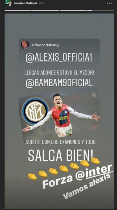 Iván Zamorano le dedicó una publicación a Alexis a la espera de que fiche por Inter