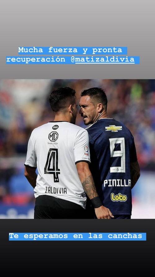 Mauricio Pinilla expresó su apoyo al defensor de Colo Colo Matías Zaldivia