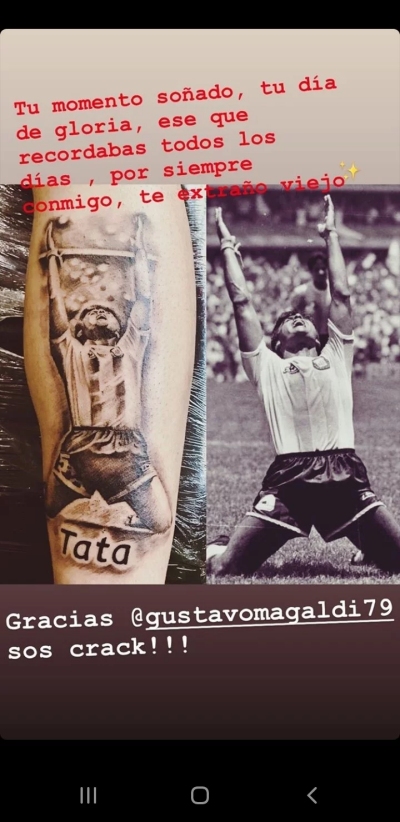 Hijo del “Tata” Brown se tatuó festejo de su padre en el Mundial de México