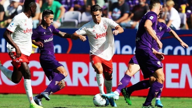 La embestida de Pulgar sobre Cristiano Ronaldo en la igualdad de Fiorentina ante Juventus