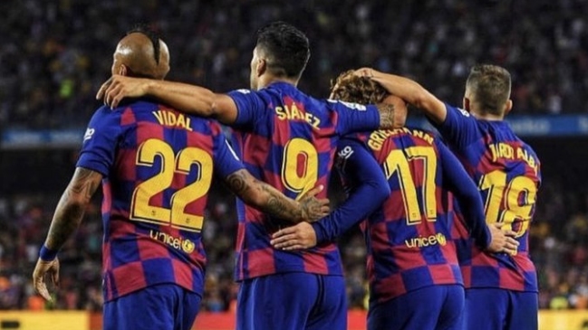 Arturo Vidal mostró su felicidad luego de la abultada victoria de Barcelona frente a Valencia