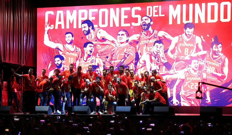 Selección española festejó en Madrid el título del Mundial de Baloncesto