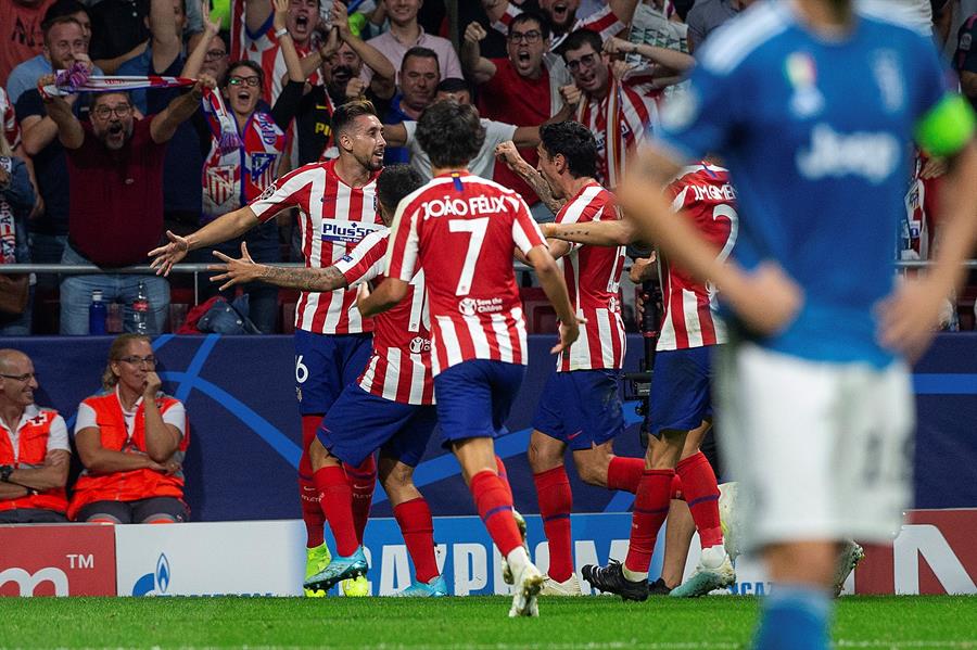Atlético de Madrid amargó a Juventus con un empate a último minuto en la Champions