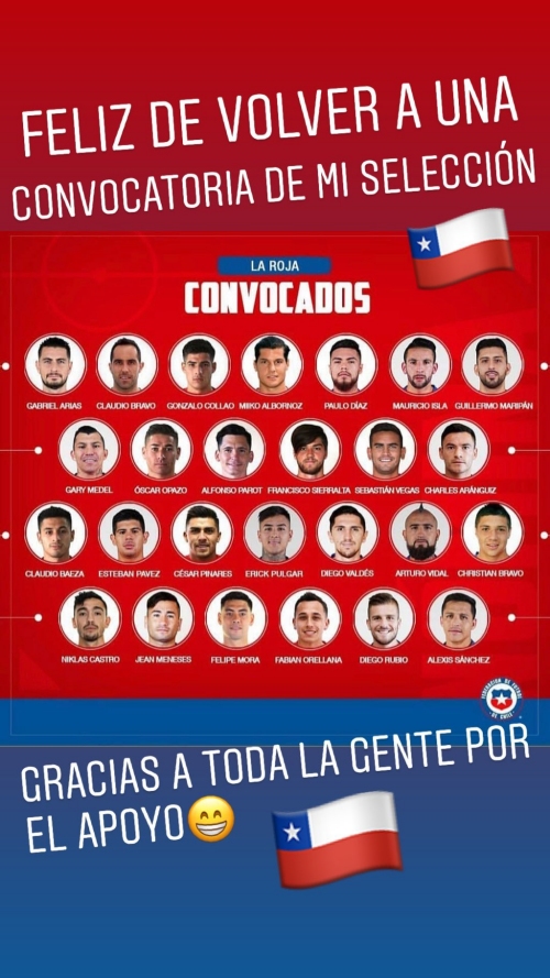 Fabián Orellana: “Feliz de volver a una convocatoria de la selección”