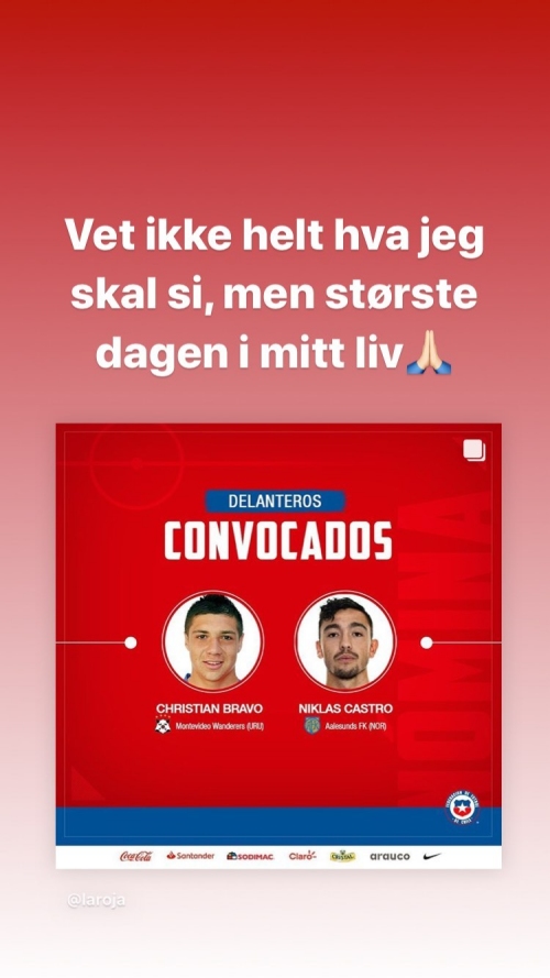 Niklas Castro sobre su llamado a la Roja: Es un sueño que he tenido por muchos años