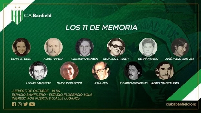 Banfield restituyó carácter de socio a 11 hinchas desaparecidos durante la dictadura