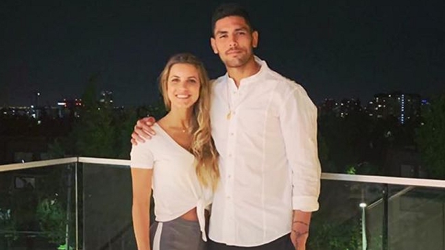 Lucas Passerini celebró su jornada goleadora junto a Lucila Vit