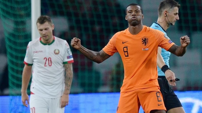 Georginio Wijnaldum firmó un doblete ante Bielorrusia y acercó a Holanda a la Euro 2020