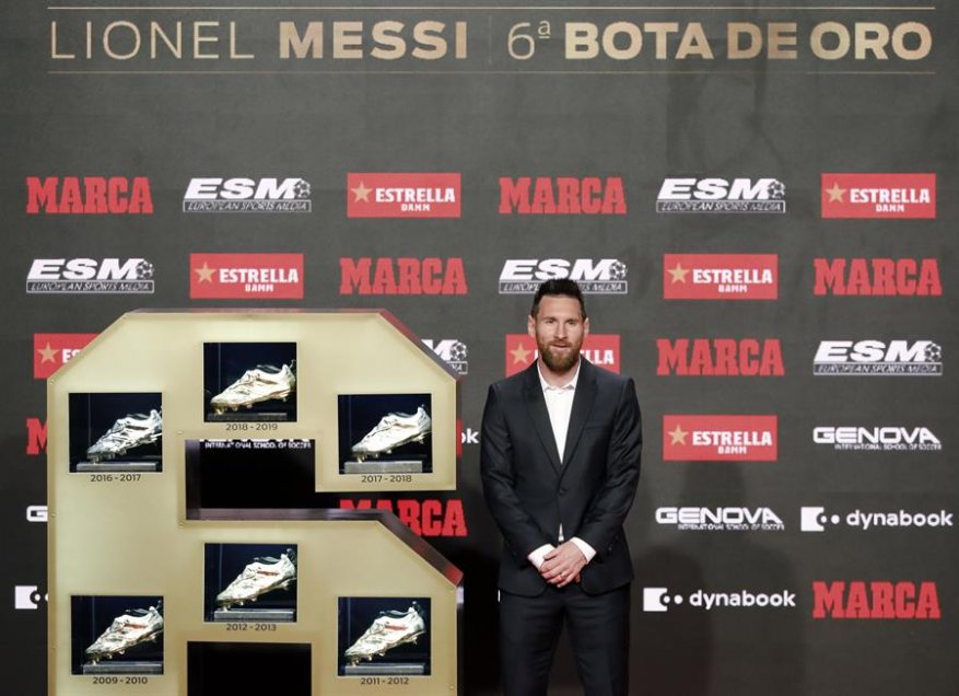Los hijos de Messi se robaron la película en la entrega del sexto Botín de Oro de su padre