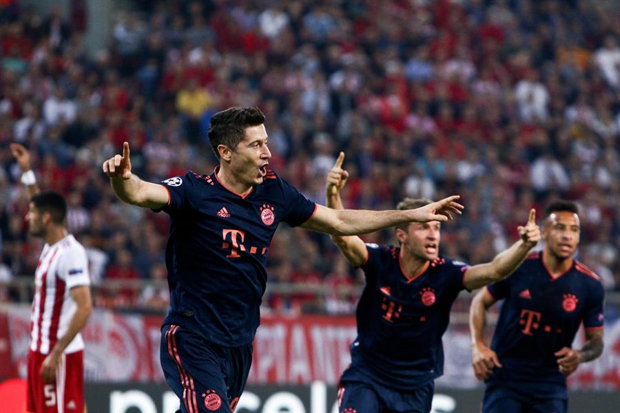 Robert Lewandowski fue el héroe de Bayern Munich en la remontada ante Olympiakos
