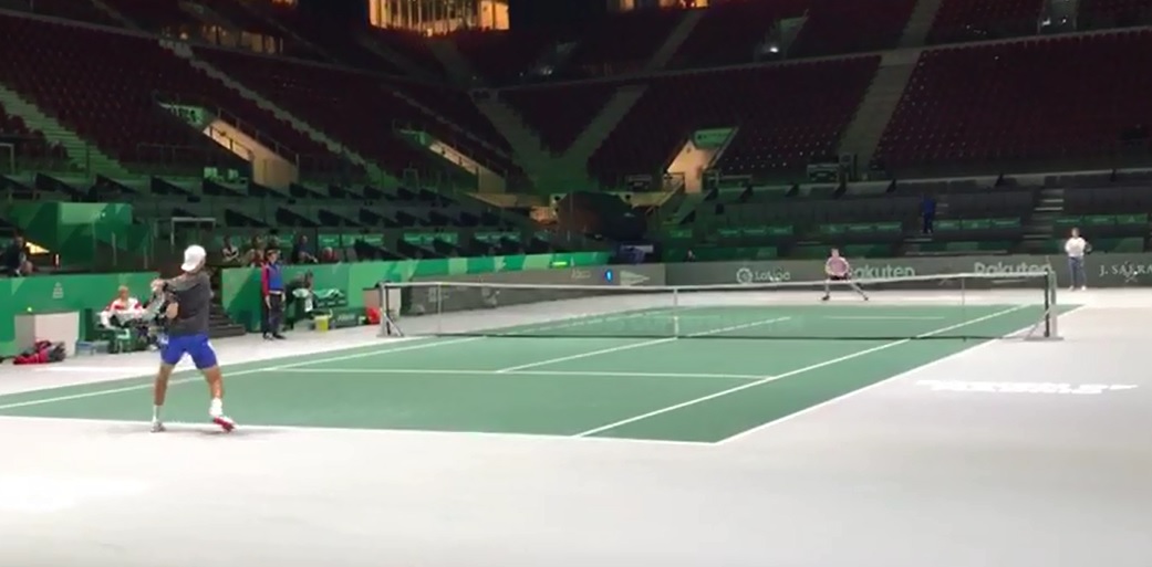 Guido Pella jugó ante Karen Khachanov de cara a su compromiso con Nicolás Jarry