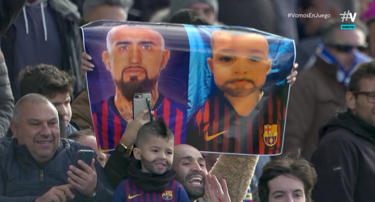 Pequeño doble de Arturo Vidal causó furor durante partido de Barcelona ante Leganés