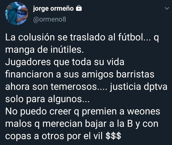 Ormeño criticó a la ANFP por dejar a S. Wanderers sin ascenso: “Qué manga de inútiles”