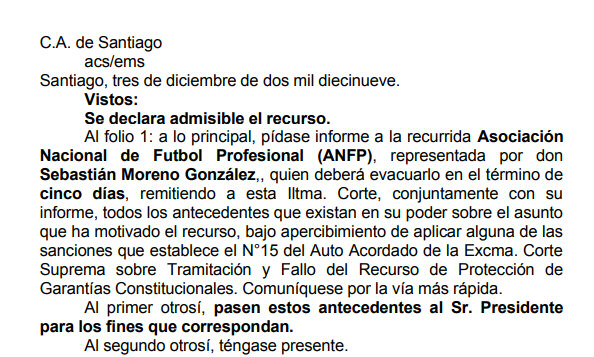 Corte de Santiago tramita recurso a favor de Wanderers y oficia a la ANFP