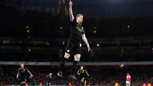 Kevin De Bruyne brilló con goles y una asistencia en victoria del City sobre Arsenal