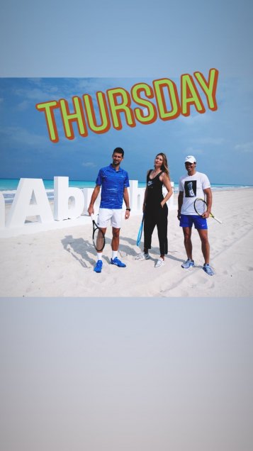 Sharapova sorprendió a sus seguidores con selfie junto a Nadal y Djokovic en Abu Dhabi
