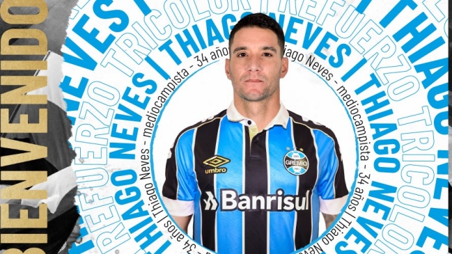 Gremio sumó a Thiago Neves como su nuevo refuerzo para enfrentar a la UC en la Libertadores