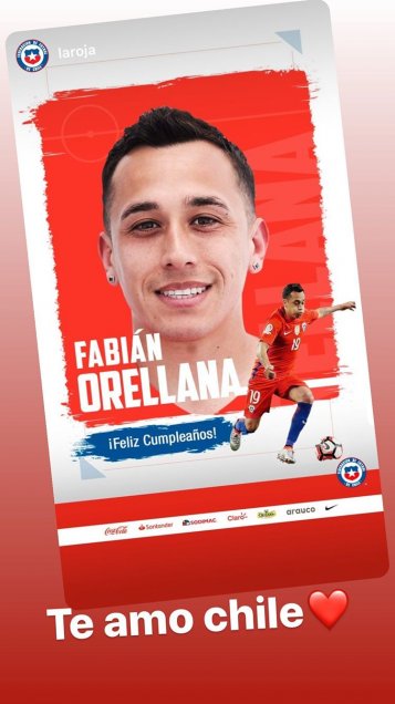 Arturo Vidal y Mauricio Pinilla comandaron los saludos para el cumpleañero Fabián Orellana