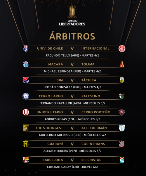 Arbitros argentinos dirigirán duelos coperos de la U y Palestino