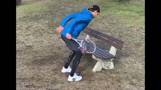 El “rústico” entrenamiento de Dominic Thiem al aire libre