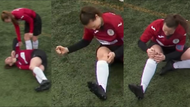 Futbolista de la liga femenina escocesa se acomodó la rodilla por sus propios medios tras dislocársela