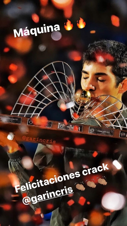 Arturo Vidal felicitó a Cristian Garin por su título en Río