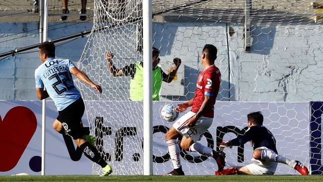 Roberto Gutiérrez anotó de cabeza y golpeó a la U sobre el final del primer tiempo